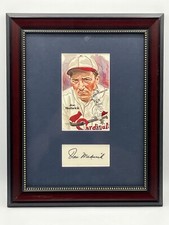 Joe Medwick Framed Autograph & Perez-Steele HOF Post Card 10.5