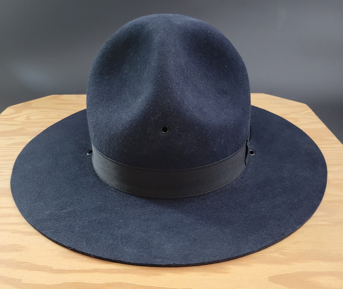 Vintage 3XXX Beaver Blue Felt Trooper's Patrol hat MADE IN USA