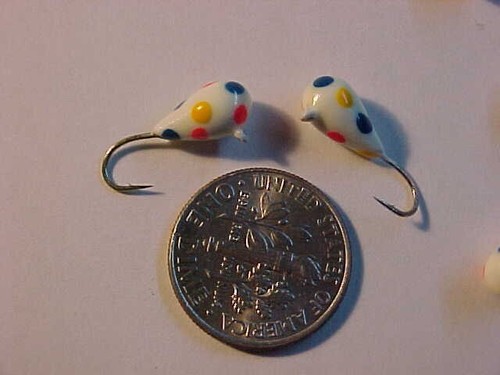 12 NEW 5mm WONDER BREAD TUNGSTEN JIGS SIZE 12 HOOKS ICE FISHING SUPER GLOW - Picture 5 of 5