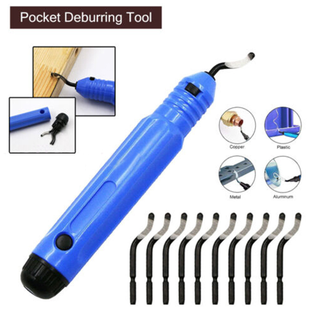 Deburring Tool 11pcs Rotary Deburr Blades Set Metal Kit for Wood Copper Steel US