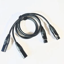 Pair of 3 FT Mogami 2549 / Neutrik Gold XX Series XLR 3 Pole Balanced Mic Cable