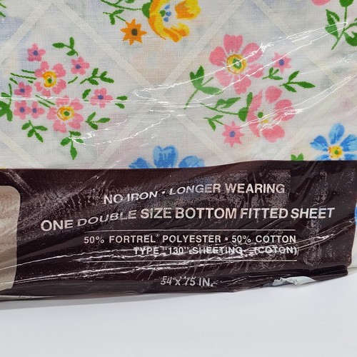 Vintage Lätzchen Blumen Rankgitter 54 x 75" Einheitsgröße unten Spannbetttuch - Neu aus altem Lagerbestand - Bild 2 von 7