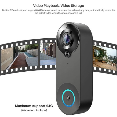 Wireless Video Doorbell Camera WiFi Door Bell Home Security Cam APP Control - Bild 6 von 12