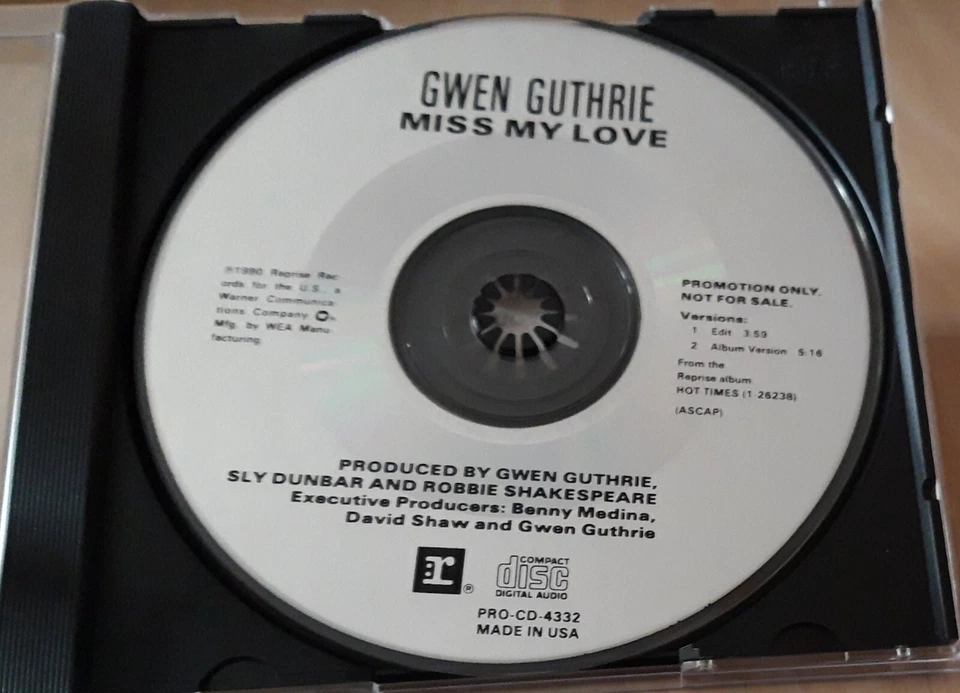 GWEN GUTHRIE - Miss My Love - Edit Version US PROMO CD Single R&B Rnb RARE - Bild 3 von 3