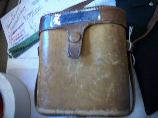 Warner & Swasey Co. Leather binocular carrying case vintage with Tool and Strap