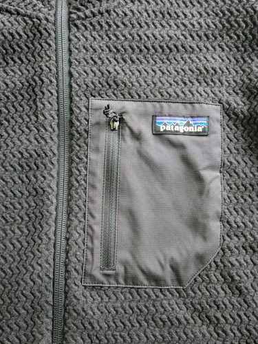 Patagonia R1 Air Cremallera Completa Sudadera con Capucha Para Hombres Pequeña Chaqueta Polar Negra Aire Libre Senderismo - Imagen 2 de 9