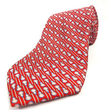 Vineyard Vines Luxury Tie Lacrosse Stick Pattern Print Silk Necktie 56" x 3.25"