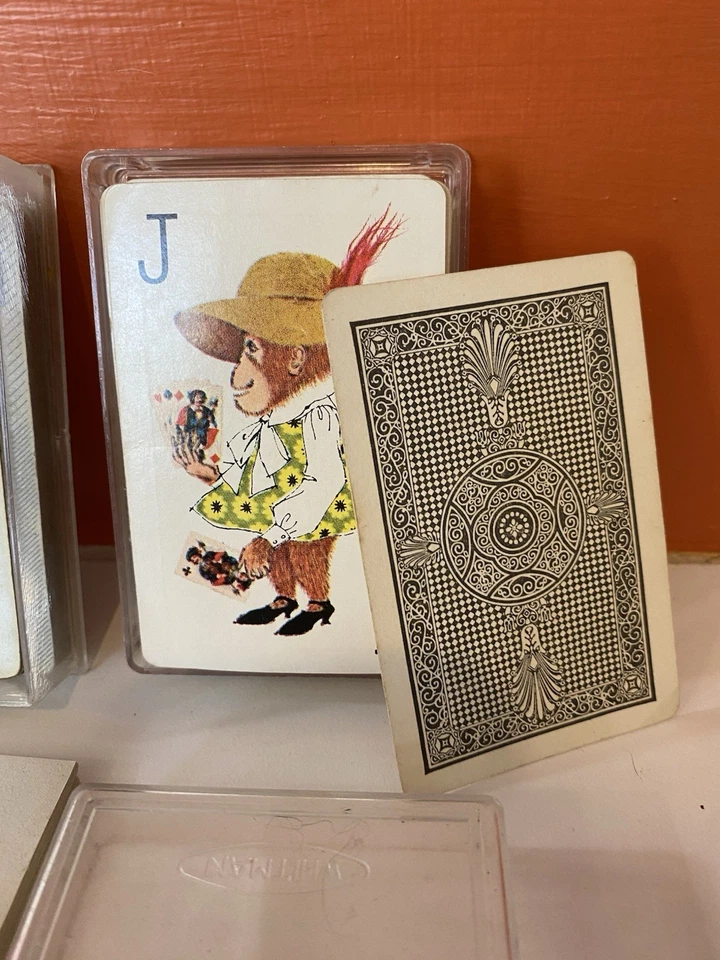 2 juegos de juegos de cartas vintage, estuche de plástico e instrucciones para tarjetas Rock Foto 4 de 4