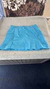 Izod Perform X Tennis Golf Short Skort Skirt Blue Pleated SZ 14 Cargo