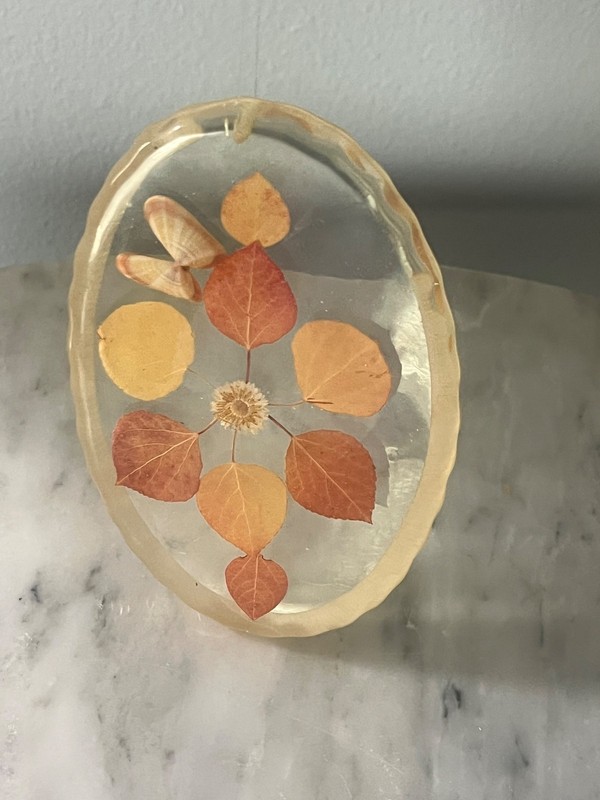 Vintage Aspen Leaves Leaf Resin Art Ornament Window Colorado