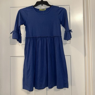 Millie Loves Lily Solid Blue Bell Sleeve Dress Sz 14 NWT