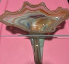 Vintage Glass Art Cornucopia Blue Red Orange Green Beige Horn Plenty — photo 5