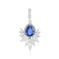 Cavill Kyanit AnhäNger 1,95Ct Sterlingsilber Platiniert Blau Zirkone