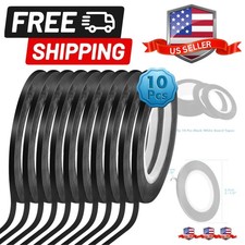 10 Rolls 1/8 Pinstripe Tape Dry Erase Board Tape Whiteboard Thin Tape Lines P...