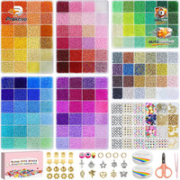 Perlen Set Zum AuffäDeln 144 Farben DIY Basteln FüR Kinder ArmbäNder Selber