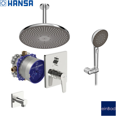 Hansa Polo Regendusche Unterputz Duschsystem Bluebox Kopfbrause Handbrause Dusch