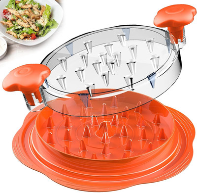 Chicken Shredder Tool Twist Large Chicken Breast Shredder with Brush&Fork, Visib
