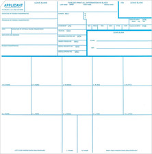 Fingerprint Cards, Applicant FD-258, 5 Cards