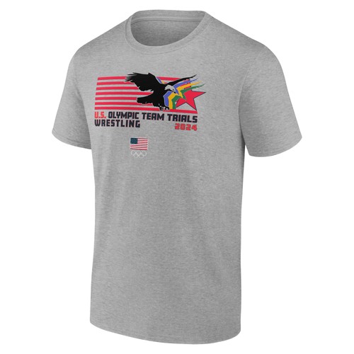 Men's Heather Gray Team USA U.S. Olympic Team Wrestling Trials Dueling Fight - Picture 2 of 3