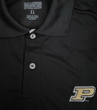 Purdue Boilermakers Men  s Polo Shirt, Black With Logo Size Extra Large  