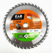 NEW EAB 7-1/4" 40T Carbide Razor Back Professional Saw Blade Exchangeable ~Fr.Sh