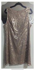 Eliza J Gold Sequin Sleeveless Cocktail Dress Women’s Size M Lined Elegant