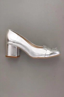 ⭐ Talons hauts en cuir argenté Mustang pour femmes taille 37 ⭐ - Photo 1/4
