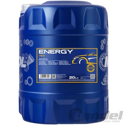 1x 20L MANNOL ENERGY 5W30 MOTORÖL passend für VW 505.00 BMW LL-98 MB 229.5