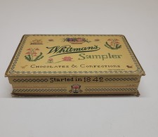 Vintage Whitman's Sampler Chocolates Cardboard CANDY BOX - Cross Stitch Design