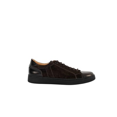 900$ TESTONI ''Nola'' Brown Sneaker  Plain Calf + Suede  8 UK / 9 US / 42 IT