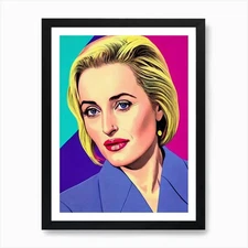 Gillian Anderson Pop Movies Art Mov Framed Wall Art Poster Canvas Print Picture