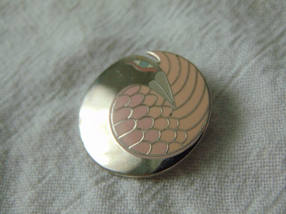 Broche pájaro garza esmaltes plata firmado Laurel Burch de colección Foto 3 de 4