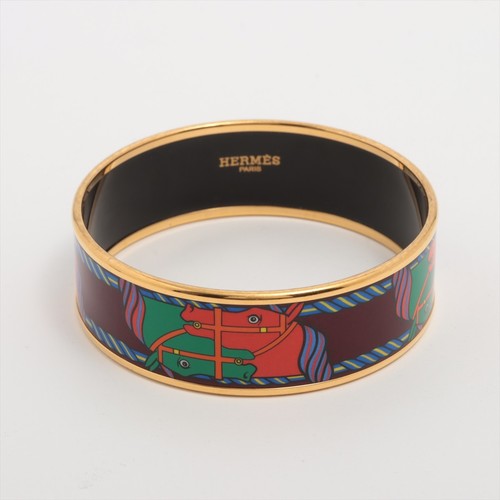 Hermès Enamel Bangle GP Gold