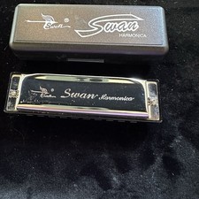 Swan Harmonica Key of C 10 Hole Diatonic with Original Case Tested VTG