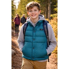 Vtg LL Bean Down Puffer Vest Youth Large 14/16 Insulated Goose Down Outdoor NEW