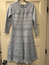 Vince Camuto Women’s Light Blue Knit Fit & Flare Midi Dress 3/4 Sleeve, M
