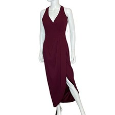 Xscape Tulip Hem Sleeveless Crepe Gown Maroon Burgundy Women’s Sz 6