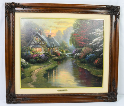 Thomas Kinkade A Quiet Evening Places in Heart I 20x24 G/P Canvas Framed