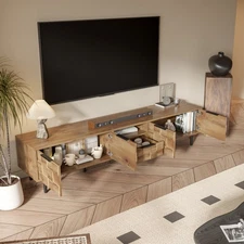 TV Stand Entertainment Center Media Console w/ Drawer for TVs up to 85'' Natural