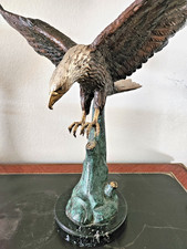 LARGE ANTIQUITY EUROPIAN BRONZE STATUE SCULPTURE BALD EAGLE