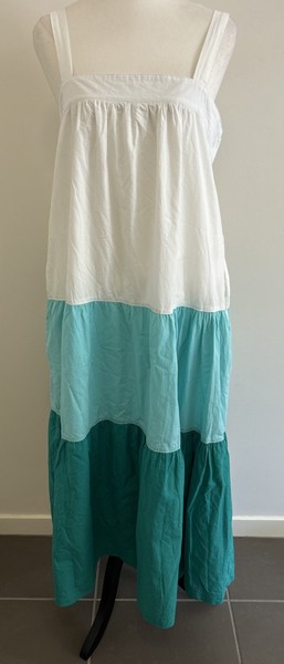 EBBY & I Women’s Sz 10 A Line Midi-long DRESS Resort Holiday Beach EUC