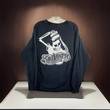 Suavecito Pomade Long Sleeve T Shirt Mens XL Skull Graphic Slick Greaser Black