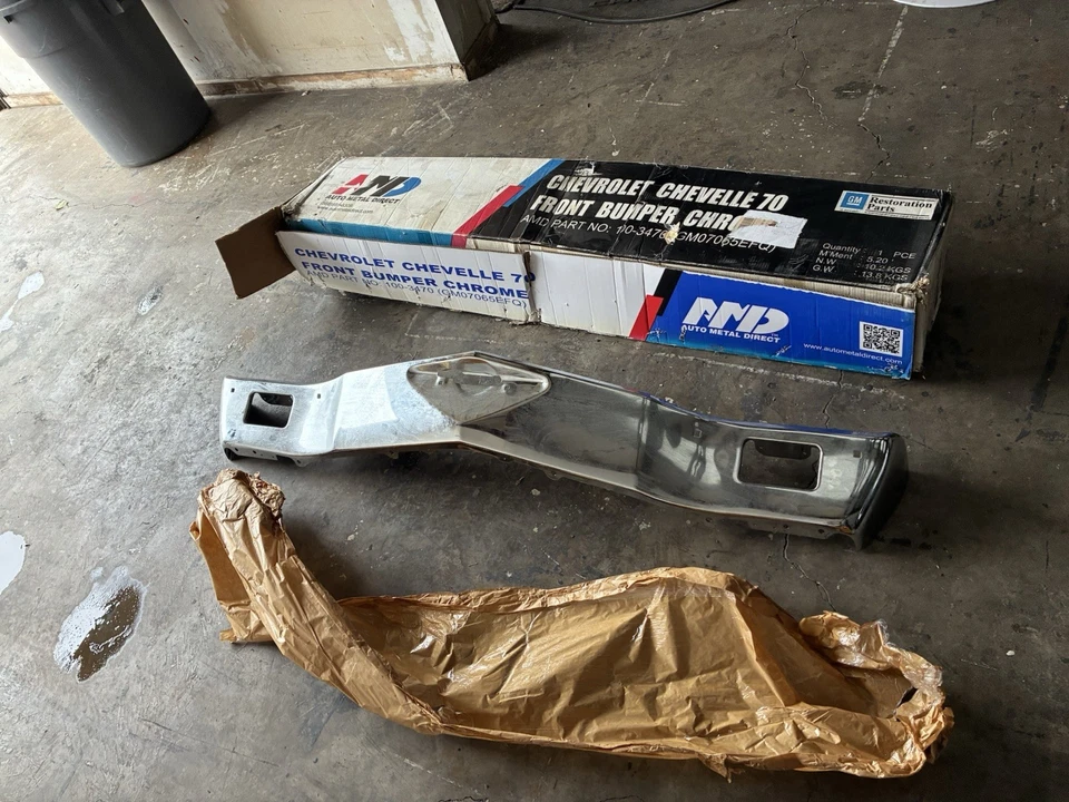 Se adapta a Chevrolet Chevelle 100-3470 1970 nuevo parachoques delantero cromado AMD Foto 3 de 4