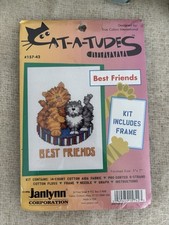 Janlynn Cat A Tudes Counted Cross Stitch 1996 Best Friends 157-42