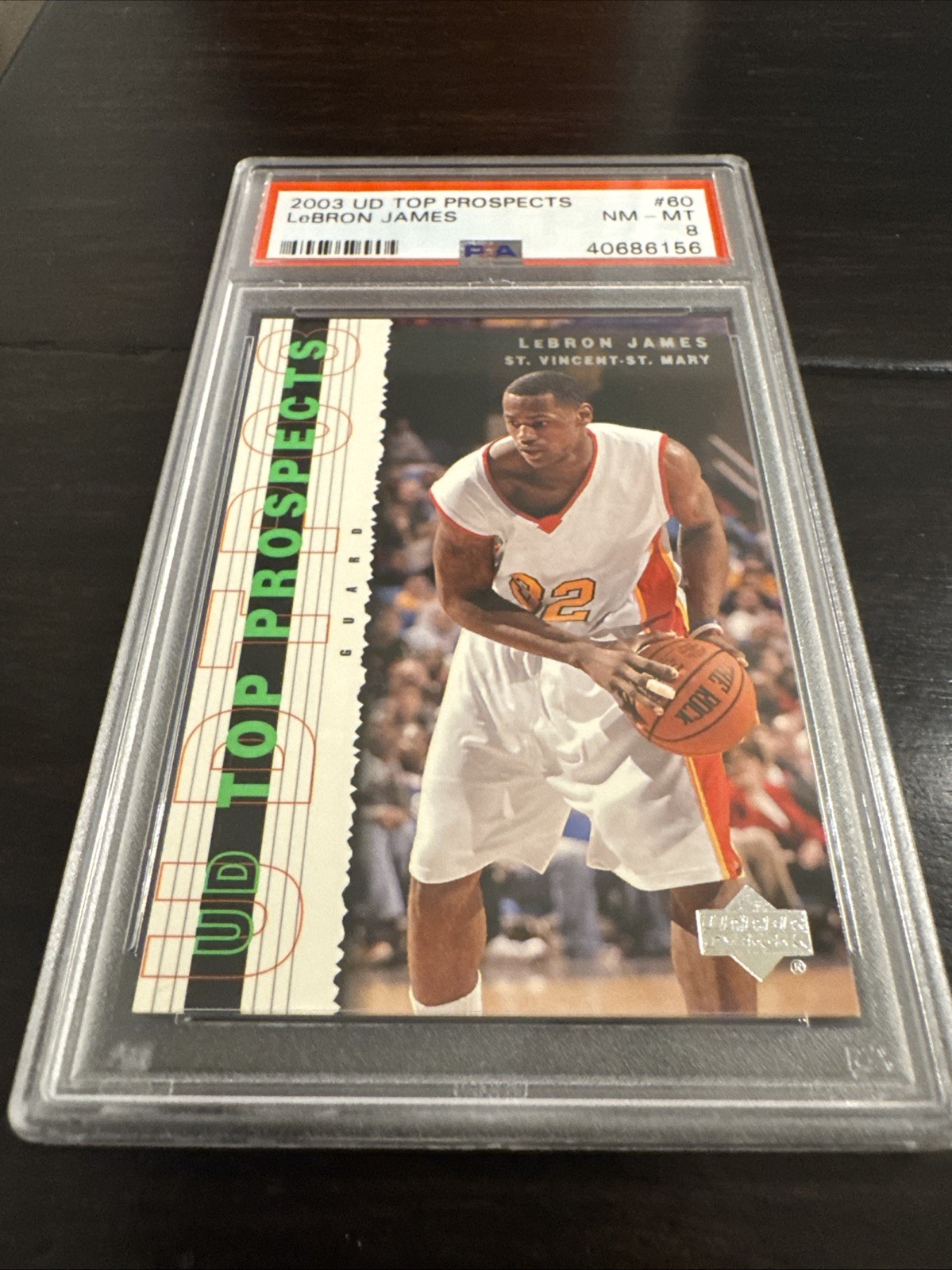 2003 UD TOP PROSPECTS #60 LEBRON JAMES PSA 8