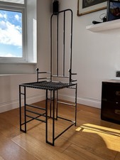 Rare 1980s Post-Modern Studio Rebar Chair - Sculptural High Back Throne