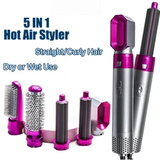 5 in 1 Hot Air Styler Hair Tool - Magenta - Airwrap Styler Dry or Wet Use