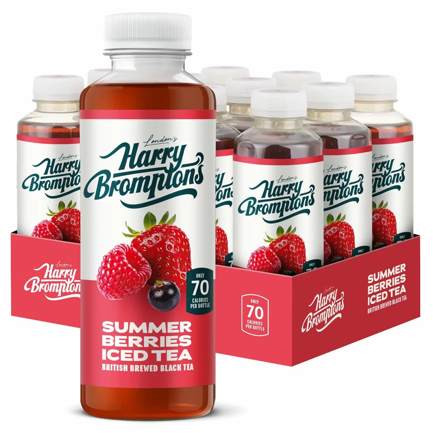 Harry Brompton's Summer Berries Iced Tea Juice Kenyan Drink Bottle Pack 12x500ml