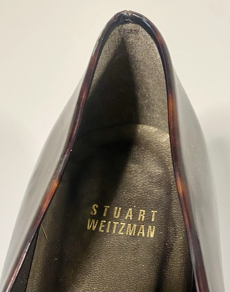 Zapatos STUART WEITZMAN Mujer Talla 10 M Marrón Puntera Almendra Suela de Cuero Foto 3 de 4