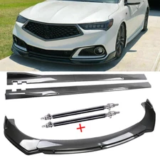 Front Lip Chin Bumper Spoiler Carbon Fiber For Acura TLX 2015-23 Side Skirt Body